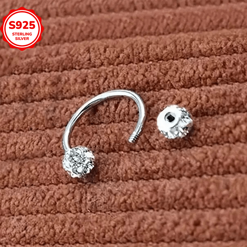 Women's S925 Sterling Silver Micro Pave Rhinestones Stud Earrings